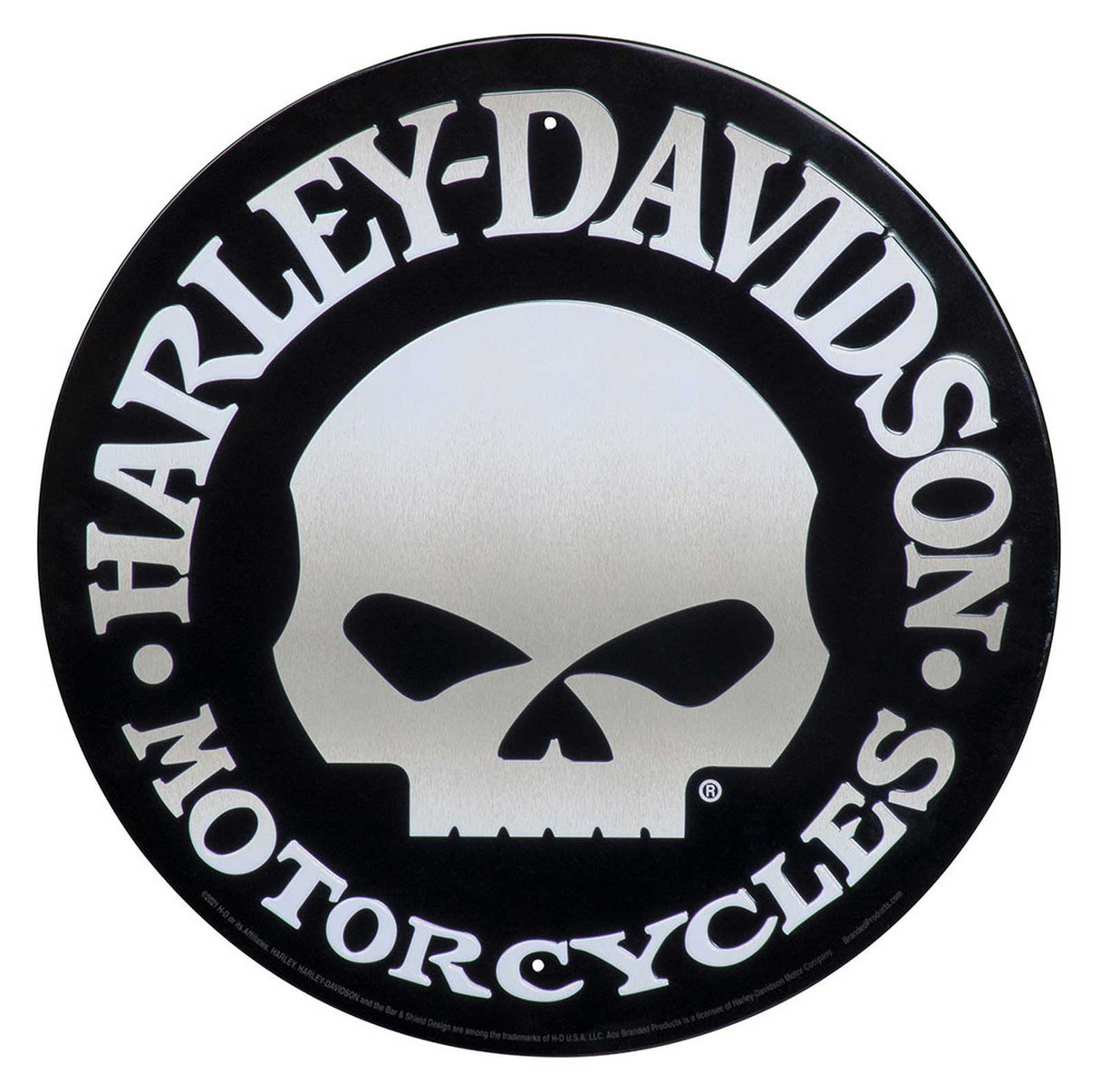 Harley-Davidson Round Willie G Skull Tin Sign