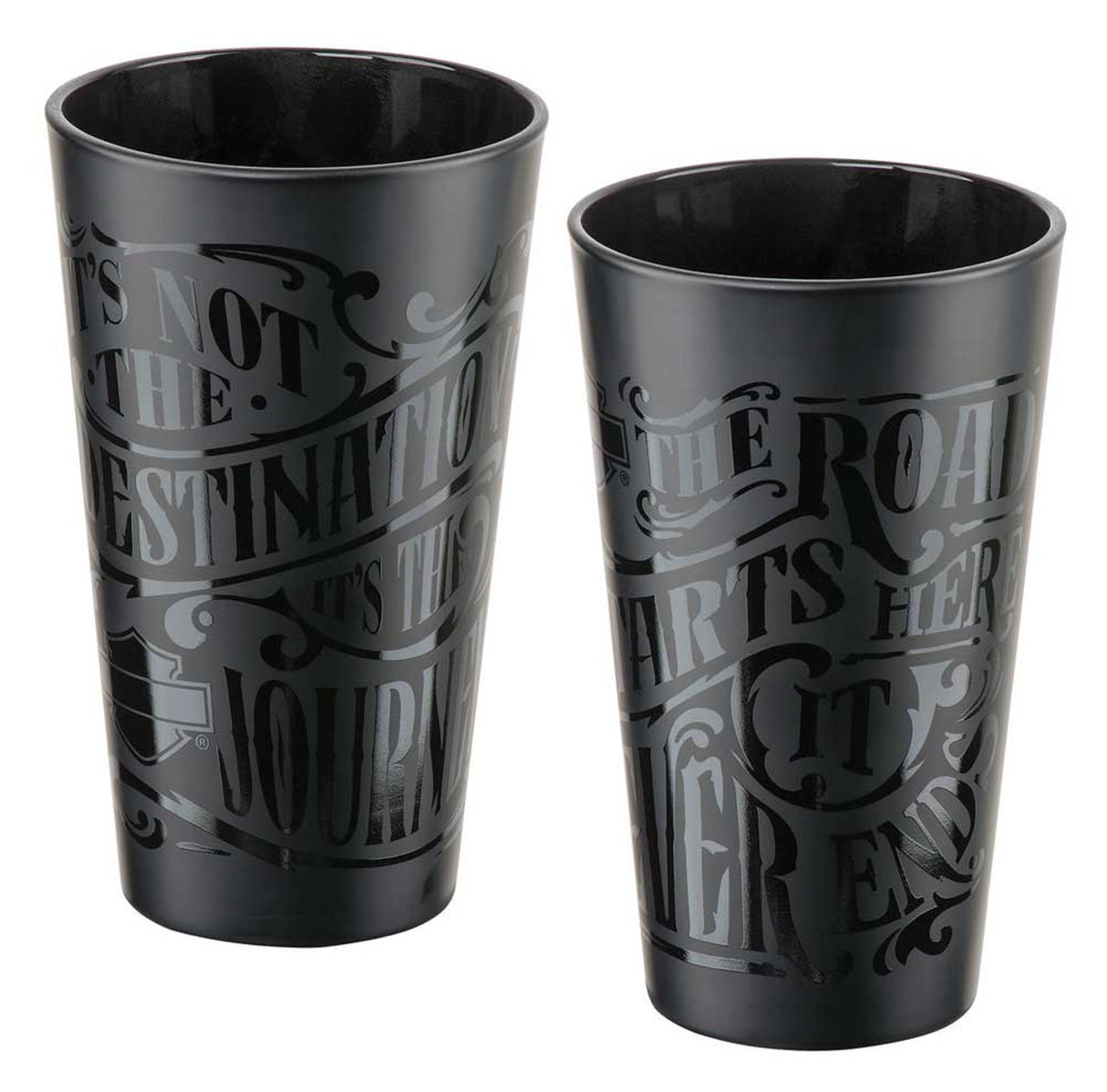 Harley-Davidson Destination Matte Black Pint Glass Set