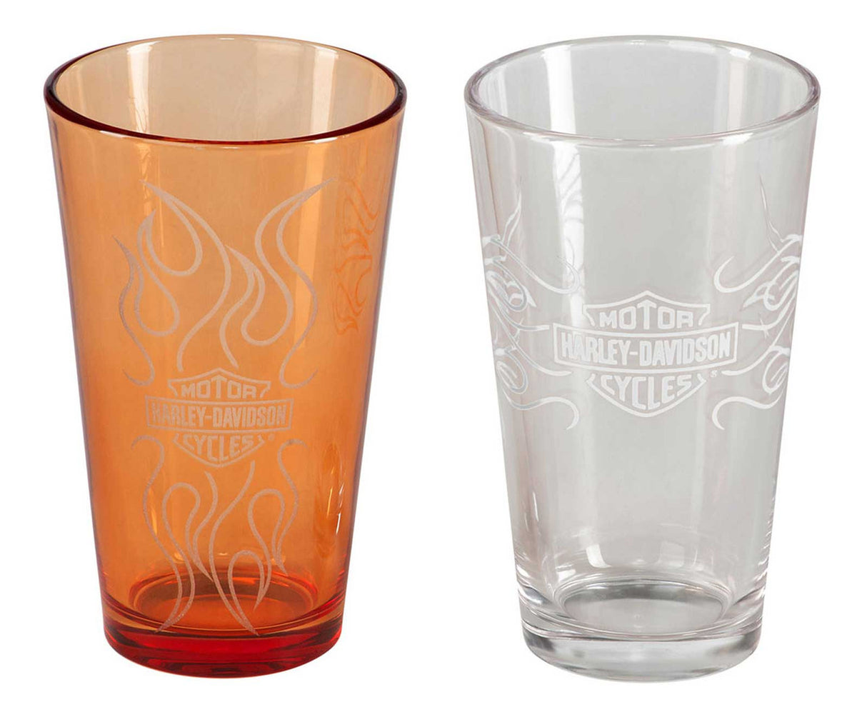 Harley-Davidson B&S Flames Pint Glass Set
