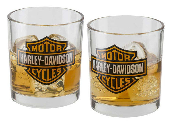 Harley-Davidson B&S Double Old Fashioned Glass Set