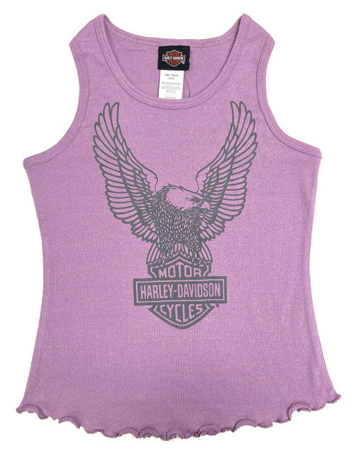 Harley-Davidson Kids' Eagle Rib Sleeveless Tank Top - Lavender Purple