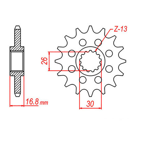 MTX 1269 Hornet Lightweight Steel Front Sprocket #520 (520 Conversion)