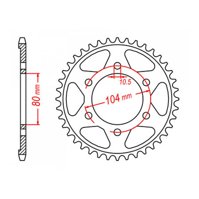 MTX 1489 Steel Rear Sprocket #525