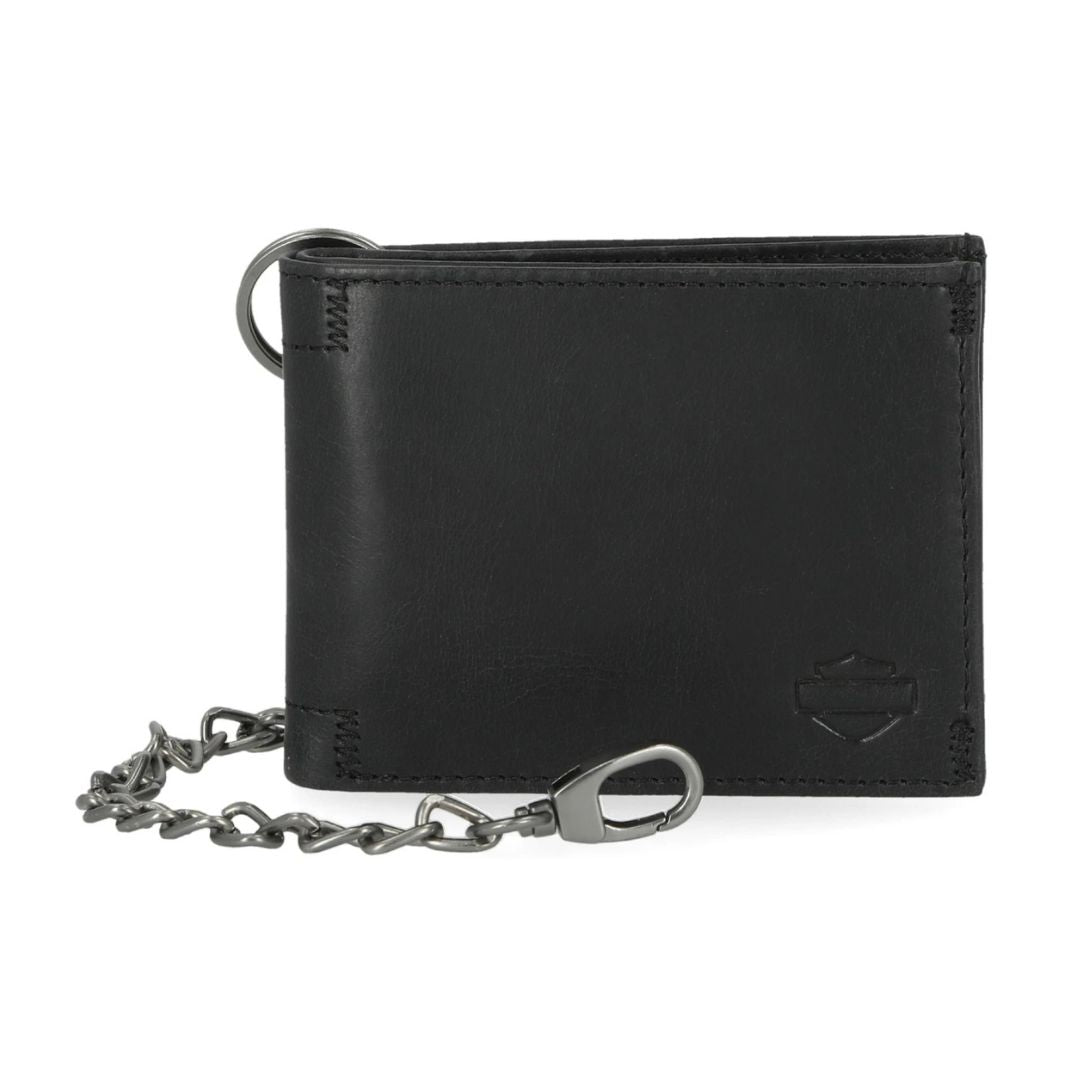 Harley-Davidson Unisex Smooth Leather Bar & Shield Billfold Wallet - Black