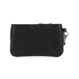 Harley-Davidson Women's Metal Bar & Shield Croco Coin Case w/Wristlet - Black
