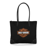 Harley-Davidson Women's Bar & Shield Logo Polyester Flat Tote Bag - Black