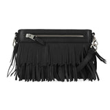 Harley-Davidson Women's Festival Fringe Zippered Leather Hip Bag - Black