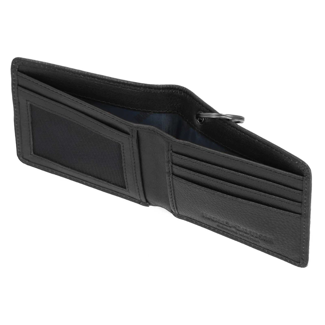 Harley-Davidson Men's Embossed Eagle Billfold Chain RFID Wallet- Black