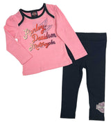 Harley-Davidson Baby Girl 2Pc Long Sleeve Pants Set