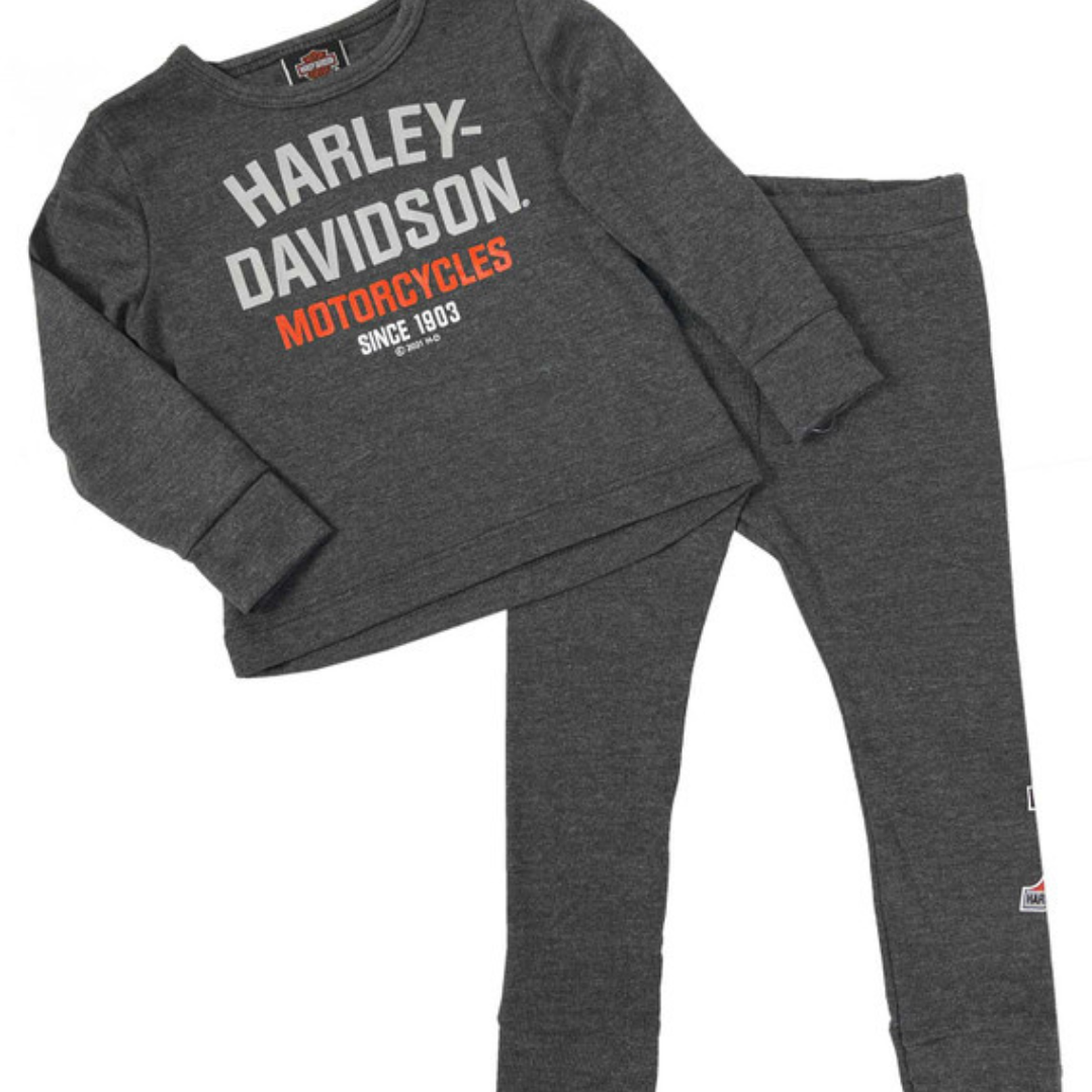 Harley-Davidson Boys 2pc Dark Grey Pants Set