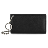 Harley-Davidson Men's Open B&S Trucker Biker Chain Leather Wallet - Black