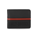 Harley-Davidson® Men's H-D Center Block Passcase Bi-Fold Leather Wallet - Black