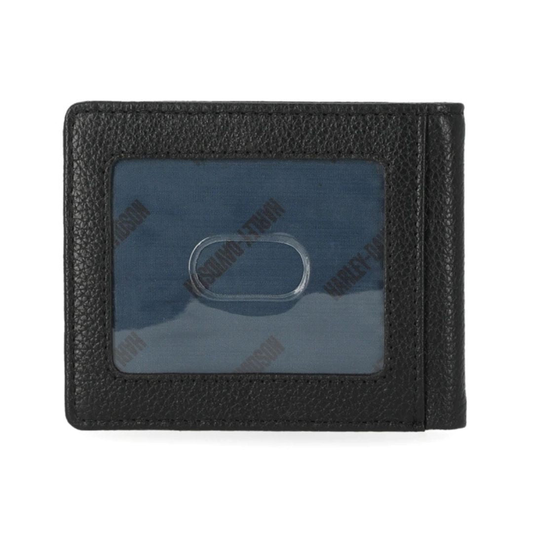 Harley-Davidson Men's Pebble Leather Classic Eagle Billfold Wallet - Black