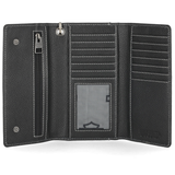 Harley-Davidson Men's Bar & Shield Embroidered Leather Trucker Wallet w/Chain - Black