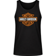 Black tank top with Harley-Davidson logo on a white background