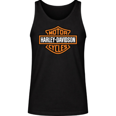 Black tank top with Harley-Davidson logo on a white background