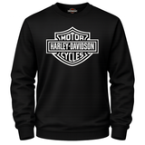 Black Harley-Davidson sweatshirt with logo on a white background