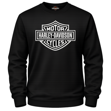 Black Harley-Davidson sweatshirt with logo on a white background