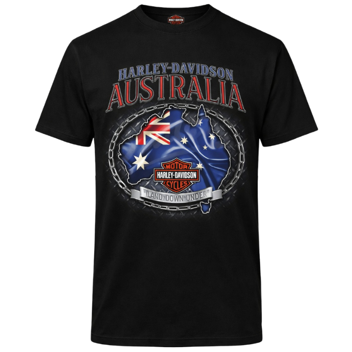 V-Twins x Harley-Davidson Men's Chain Flag T-Shirt - Black