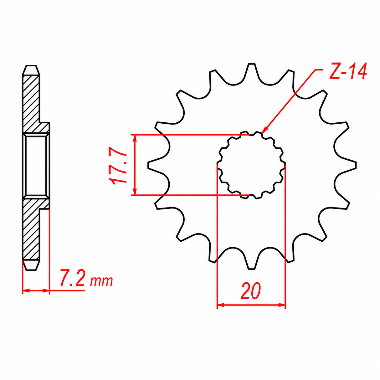 Front Sprocket - Steel 14T 420P