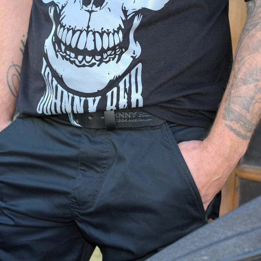 Johnny Reb 1984 Leather Belt - Black