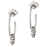 Harley-Davidson Women's 30mm Open Bar & Shield Hoop Earrings - Silver