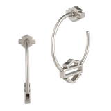 Harley-Davidson Women's 30mm Open Bar & Shield Hoop Earrings - Silver