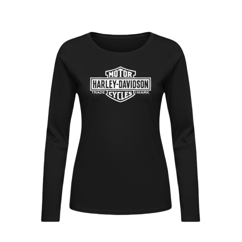 Harley-Davidson Women's Elongated Long Sleeve T-Shirt - Black