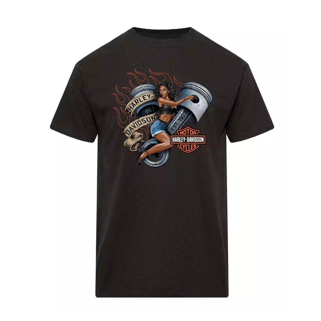 V-Twins x Harley-Davidson Men's Piston T-Shirt - Black