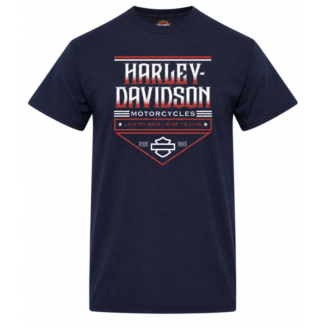 V-Twins x Harley-Davidson Men's Salute T-Shirt - Navy