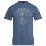 Blue t-shirt with Harley-Davidson logo on a white background