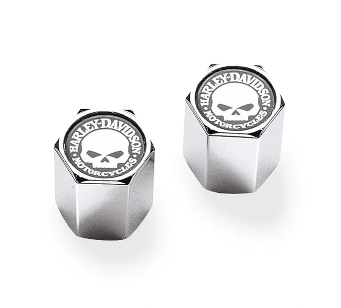 Harley-Davidson Skull Chrome-Plated ABS Valve Stem Caps