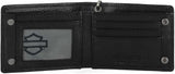 Harley-Davidson Men's Open B&S Slimfold Biker Chain Leather Wallet - Black