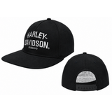 Harley-Davidson Little Boys' Twill Flat Brim Snap Back Toddler Cap - Black