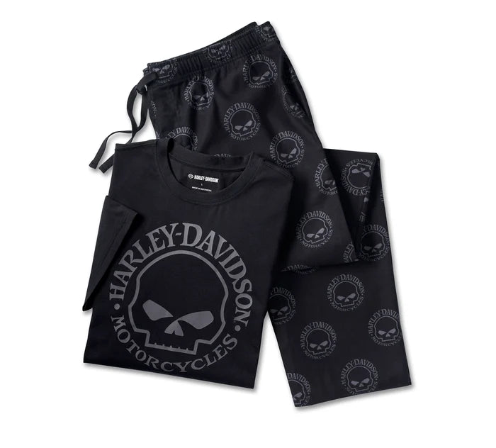 Harley-Davidson Men's Willie G Skull Short Sleeve Pajama Set