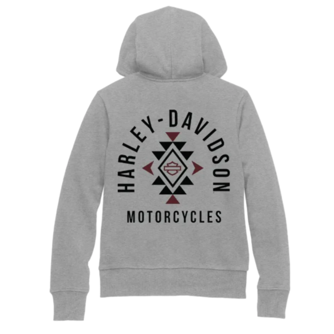 Harley-Davidson Women's Zip Front Hoodie - Grey Heather