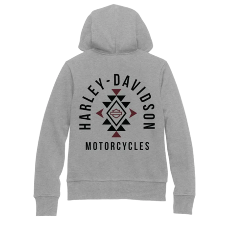 Harley-Davidson Women's Zip Front Hoodie - Grey Heather
