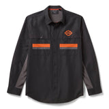 Harley-Davidson Men's H-D TECH Vented Solid Long Sleeve Shirt - Black