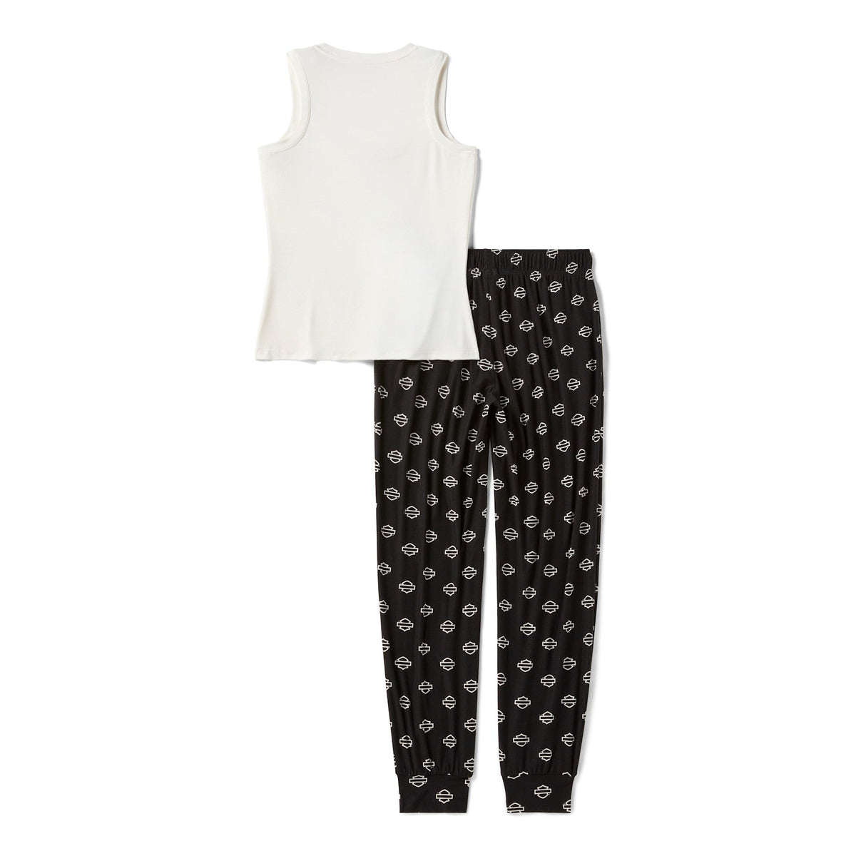 Harley-Davidson Women's Open Bar & Shield AOP Tank & Pant Pajama Set - White