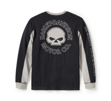 Harley-Davidson Men's Willie G Skull Colorblock Long Sleeve Tee