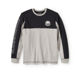 Harley-Davidson Men's Willie G Skull Colorblock Long Sleeve Tee