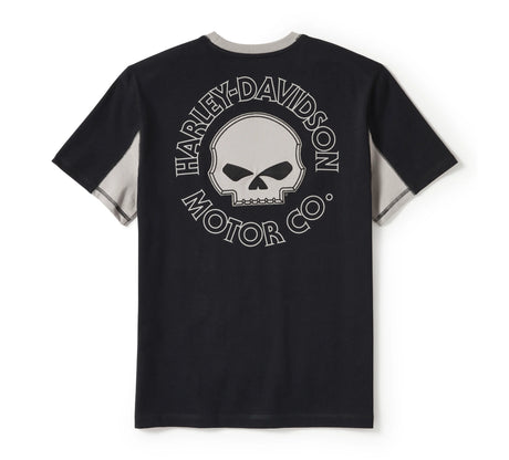 Harley-Davidson Men's Willie G Skull Colorblock Short Sleeve Tee