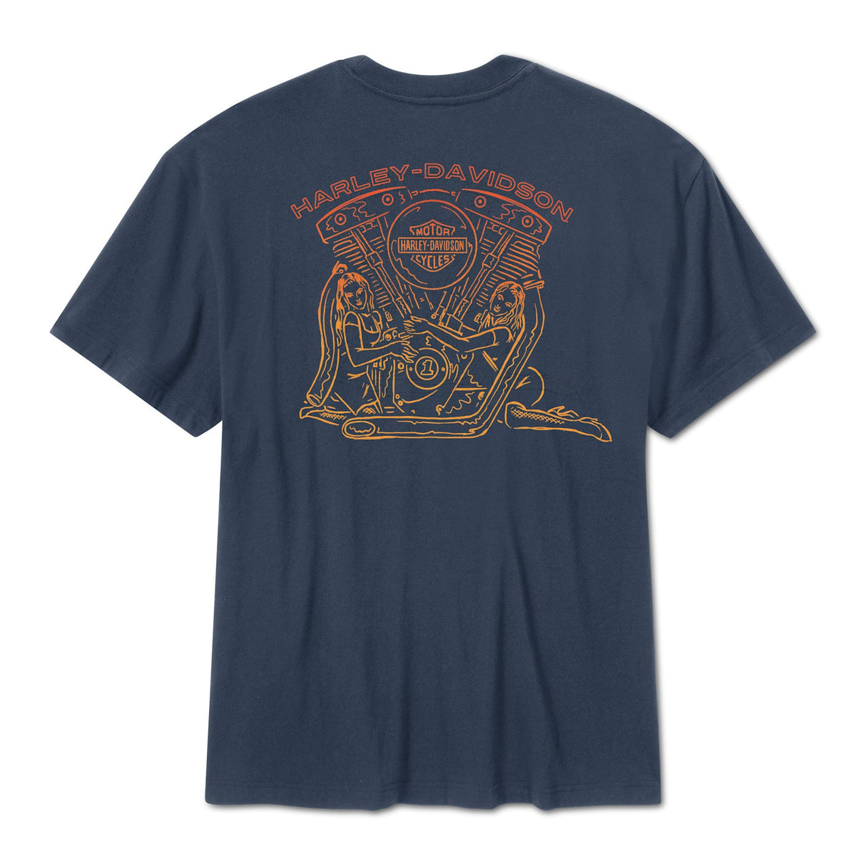 Harley-Davidson Men's Engine Twins T-Shirt - Blue