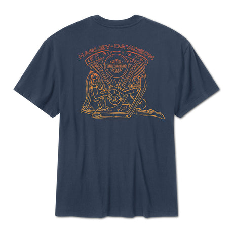 Harley-Davidson Men's Engine Twins T-Shirt - Blue