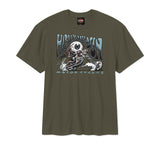 Green t-shirt with Harley-Davidson graphic on a white background