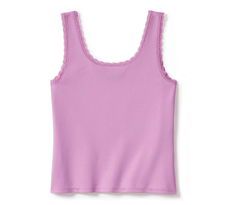 Harley-Davidson Women's Rose & Thorn Bling Lace Trim Tank