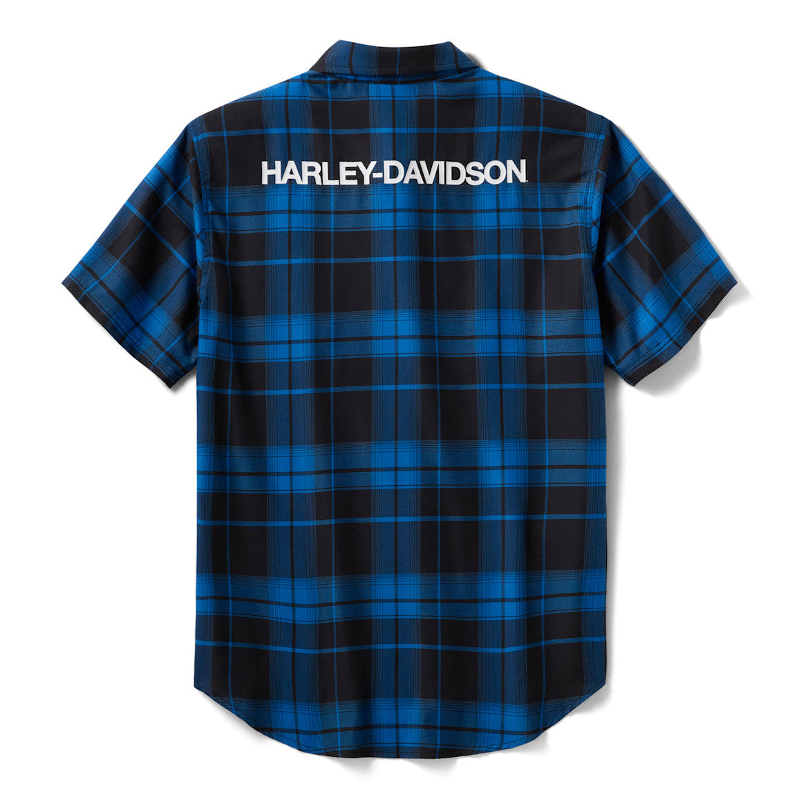 Harley-Davidson Men's TECH Coolmax Plaid Shirt - Blue & Black