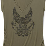 Harley-Davidson Women's Bling Born to Fly Muscle Tee - Grape Leaf
