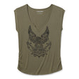 Green tank top with an eagle graphic on a white background