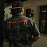 Harley-Davidson Men's TECH Coolmax Plaid Shirt - Asphalt & Black